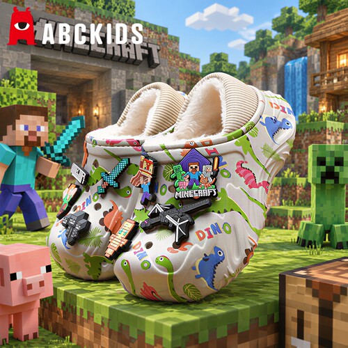 ABCKIDS我的世界儿童棉拖鞋男孩