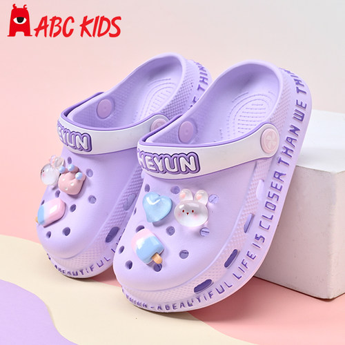 Abckids夏季女童洞洞鞋凉鞋