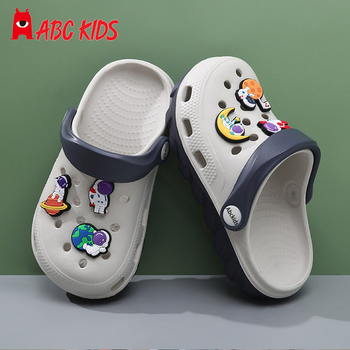 abckids儿童洞洞鞋男童拖鞋