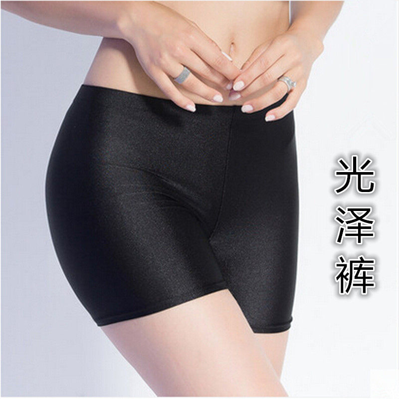 夏季百搭顺滑防走光安全裤光泽面料三分弹力打底裤