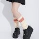 Y2K千禧风复古辣妹穿搭配ugg雪地靴袜套显瘦小腿条纹堆堆袜套秋冬