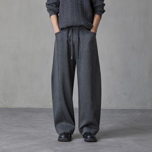 抽绳卫裤 休闲阔腿裤 垂感老钱风直筒 弯刀裤 加绒加厚重磅宽松男装