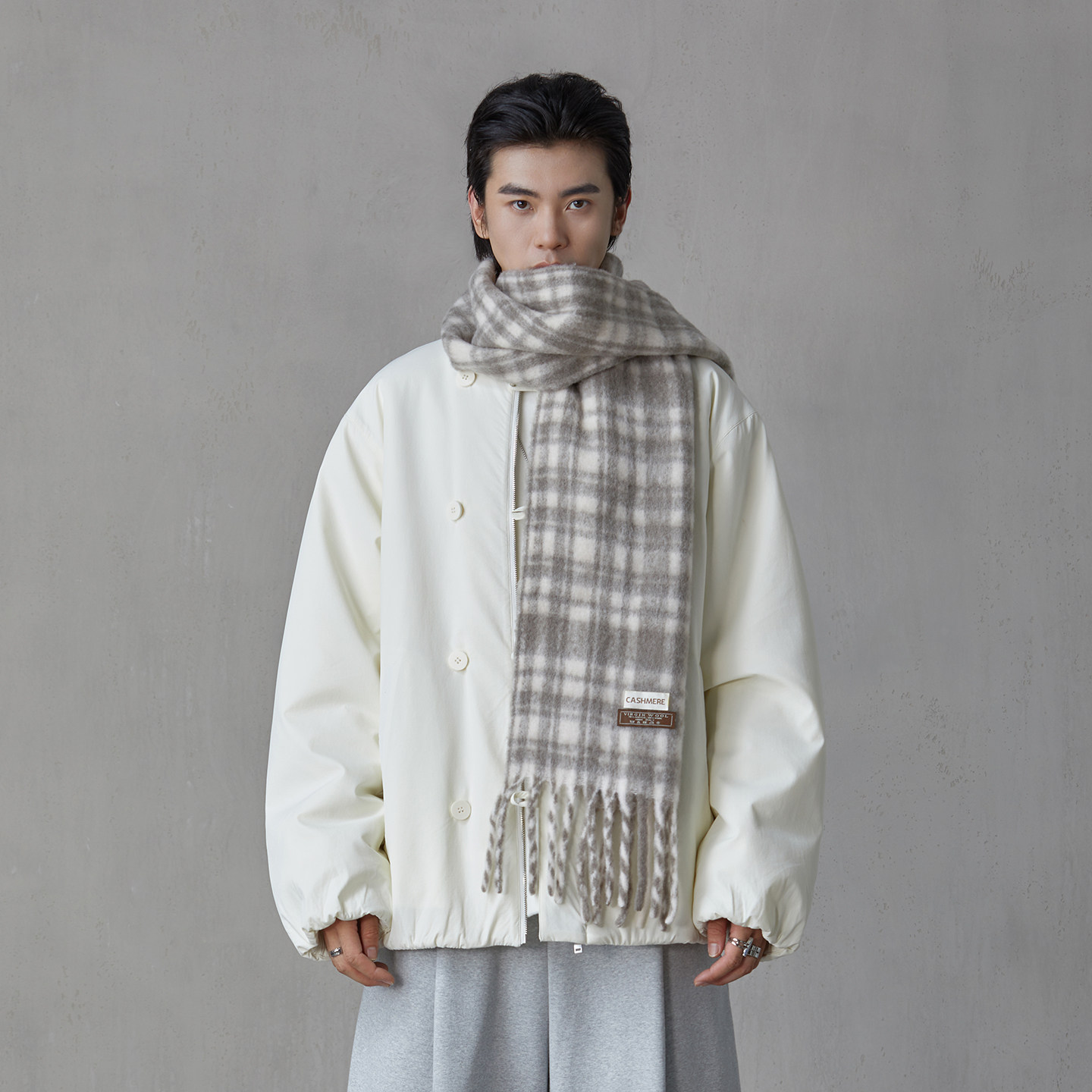 hebbles/亨佰仕新款羊羔毛夹克开衫男外套韩版厚款秋冬保暖外套