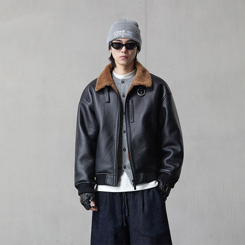 亨佰仕冬季皮毛一体内里澳毛皮衣