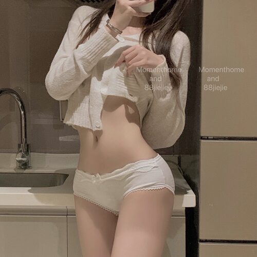 【2条装】偷心萝莉 日系可爱少女蝴蝶结低腰内裤蕾丝边纯棉三角裤