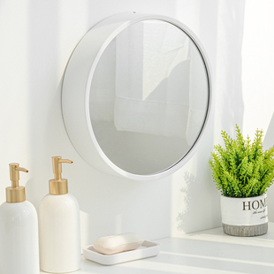 北欧梳妆镜卫生间免打孔挂镜厕所浴室镜子洗手间壁挂镜家用镜子