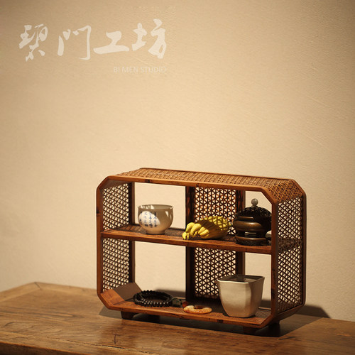 台湾竹编茶棚茶具多宝格中式精品原创茶棚收纳架茶席雅物