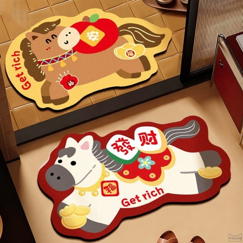 新款马年矽藻泥浴室吸水地垫化妆室厕所门口防滑脚垫家用速乾垫子,居家布艺,家用脚垫,淘宝优惠券,粉丝福利购,淘宝优惠卷