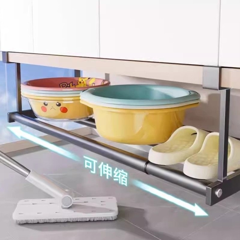 洗脸盆收纳层架子浴室柜下分层盆子收纳层架化妆室伸缩置物架各种