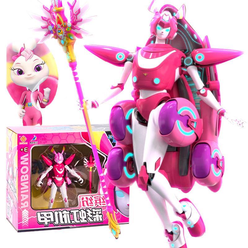 新款宇宙护卫队钢甲霸王龙玩具公主仙女魔杖儿童旋转发光女孩玩具