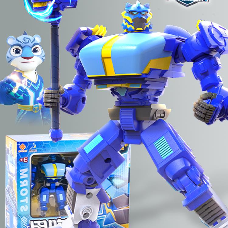 宇宙护卫队之超甲恐龙队风暴机甲变形机器人彩虹闪电儿童玩具男孩