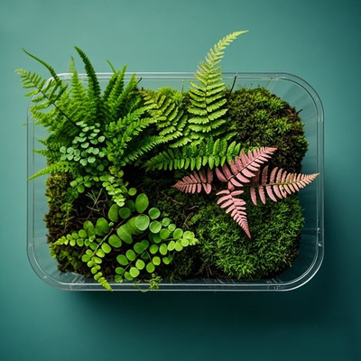 迷你蕨类植物生态雨林缸水陆造景