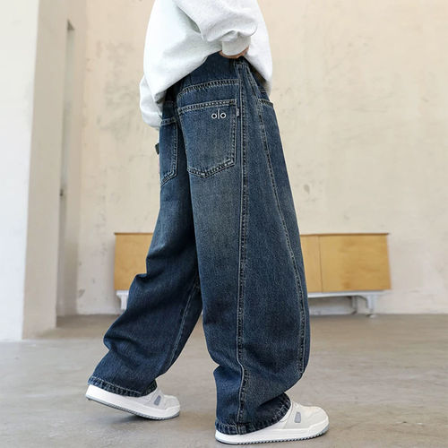 儿童装男童牛仔裤潮装2026新款宽松青少年长裤男孩春秋款中大童裤