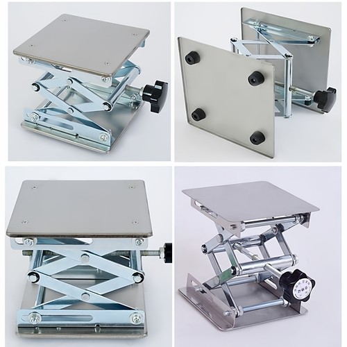 家用不锈钢升降台100*100升降底座承重5kg水平仪固定式升降支架