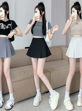 超短百褶裙小个子黑色女秋夏2025新款辣妹超短裙高腰西装半身裙