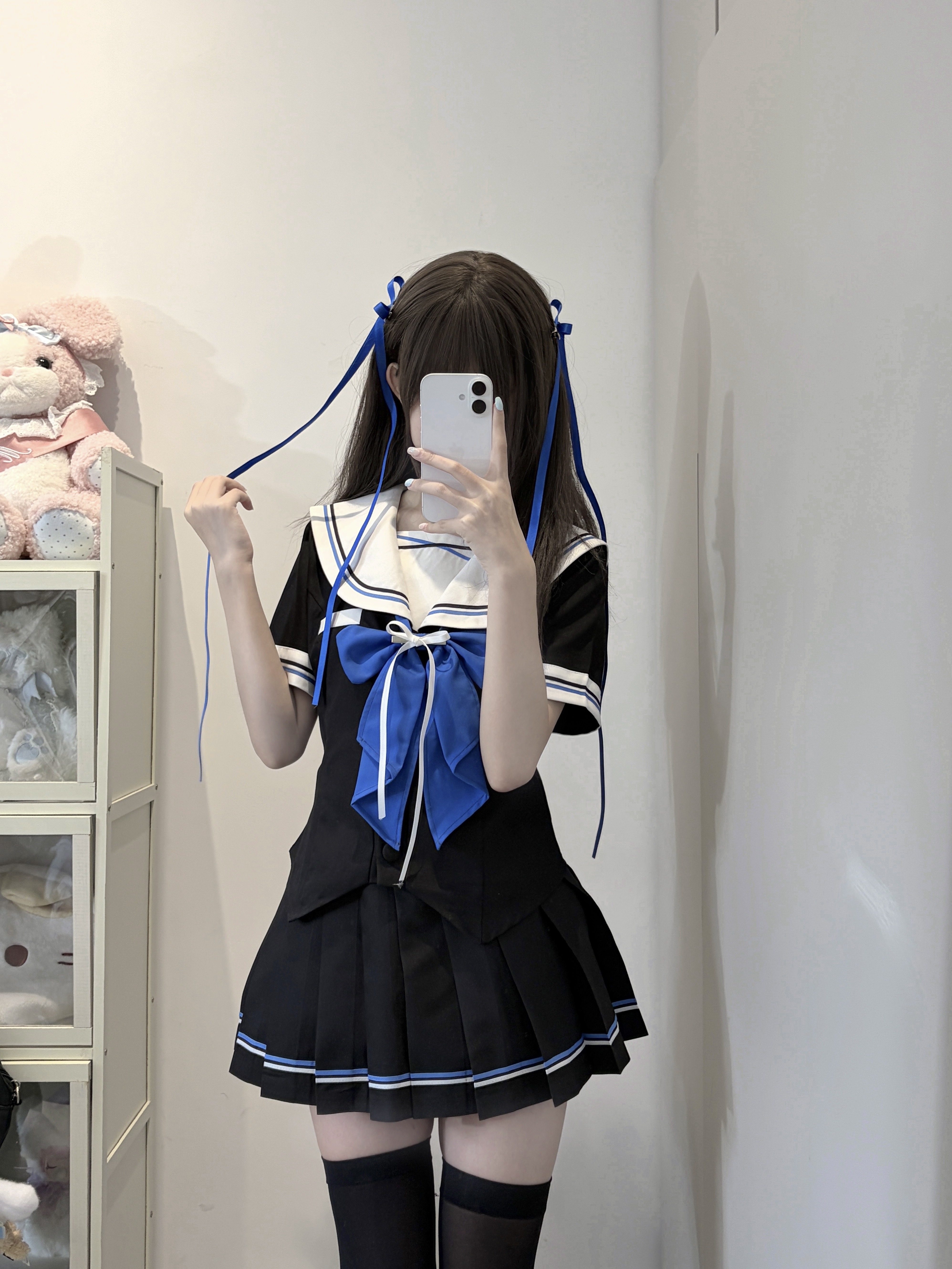 微微风原创【雾屿蓝】正版jk制服水手服日系学院风收腰甜美套装女图片