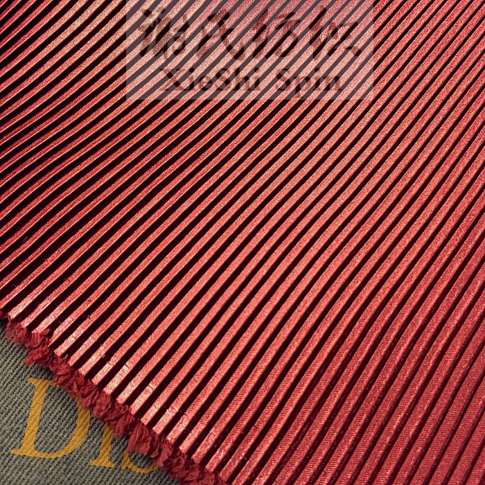 新品春夏季风琴折橘红色压皱亮缎面细百褶布料 不透半身裙面料