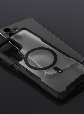 适用三星Galaxy_S25 Ultra 黑边透明手机壳防摔支持magsafe磁吸充电保护套男女通用ins风patchworks