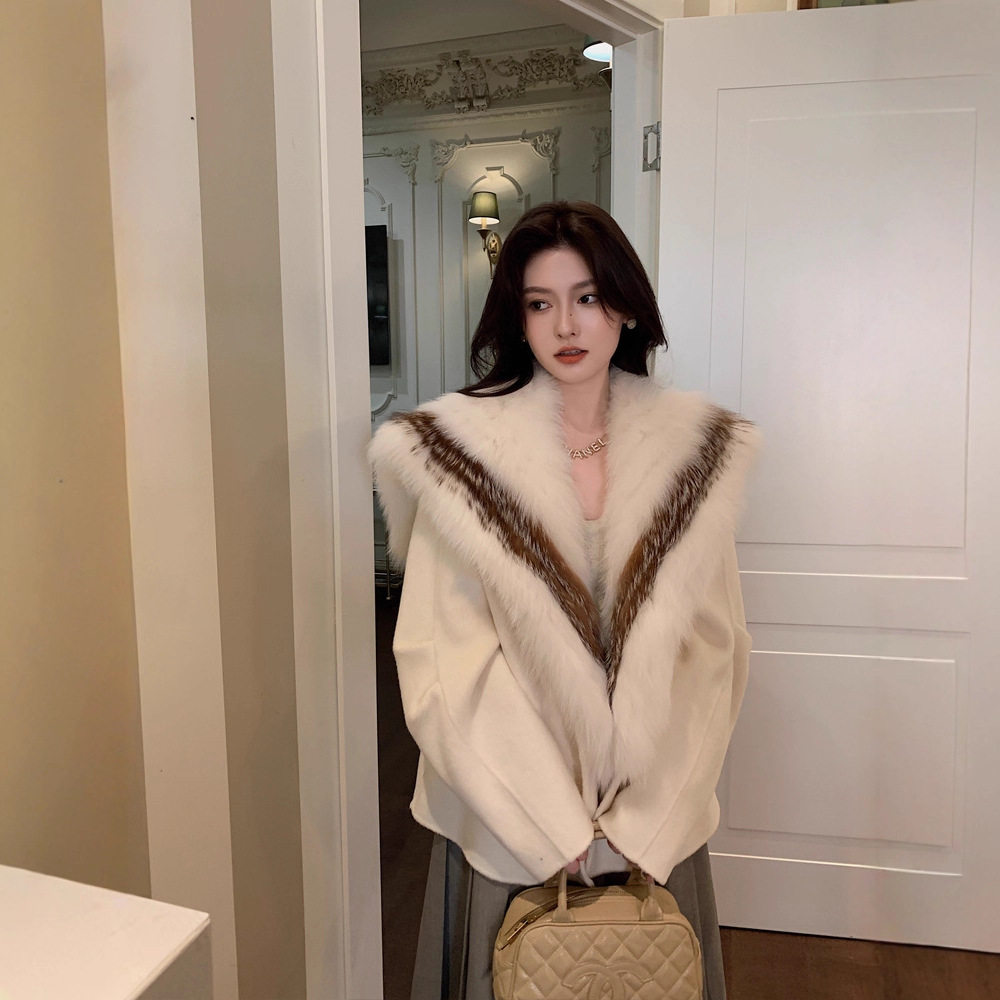 25秋冬可拆卸狐狸毛皮草披肩高级感双面羊绒大衣女小个子毛呢外套,女装/女士精品,毛呢外套,淘宝优惠券,粉丝福利购,淘宝优惠卷