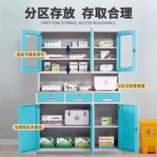 德国品质钢制西药柜诊所医用不锈钢无菌器械柜治疗室处置台医院药