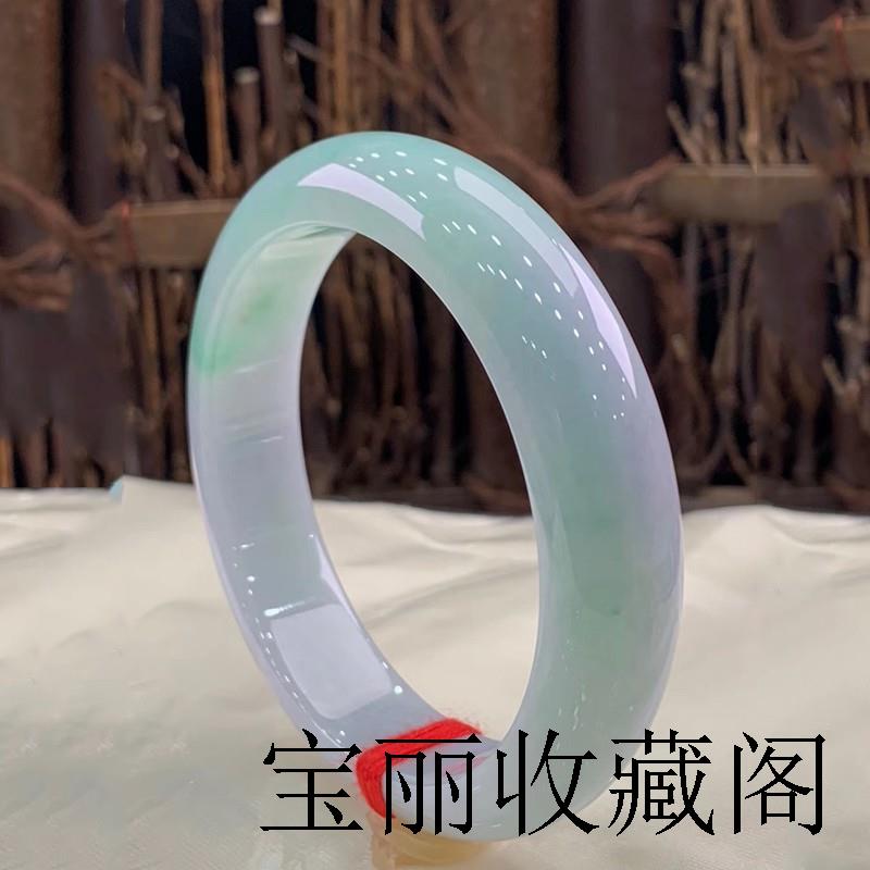 翡翠玉手镯冰糯种圆镯子玉石少女款正品阳绿浅绿色处理正圈证书