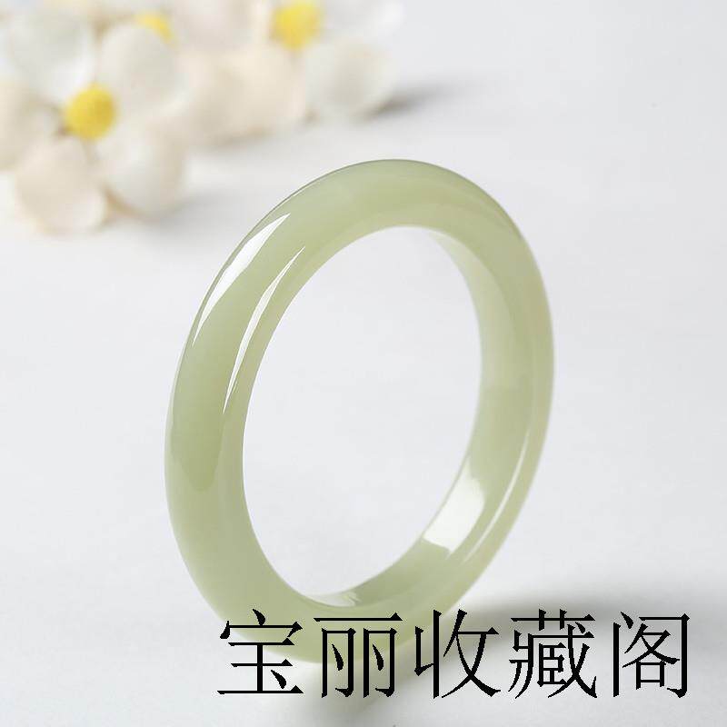 新疆和田玉色青白玉手镯女款玉镯子冰底浅鸭蛋青细条玉手镯百搭镯