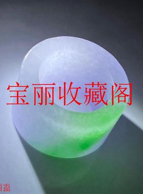 缅甸翡翠色冰种戒指紫罗兰飘绿戒