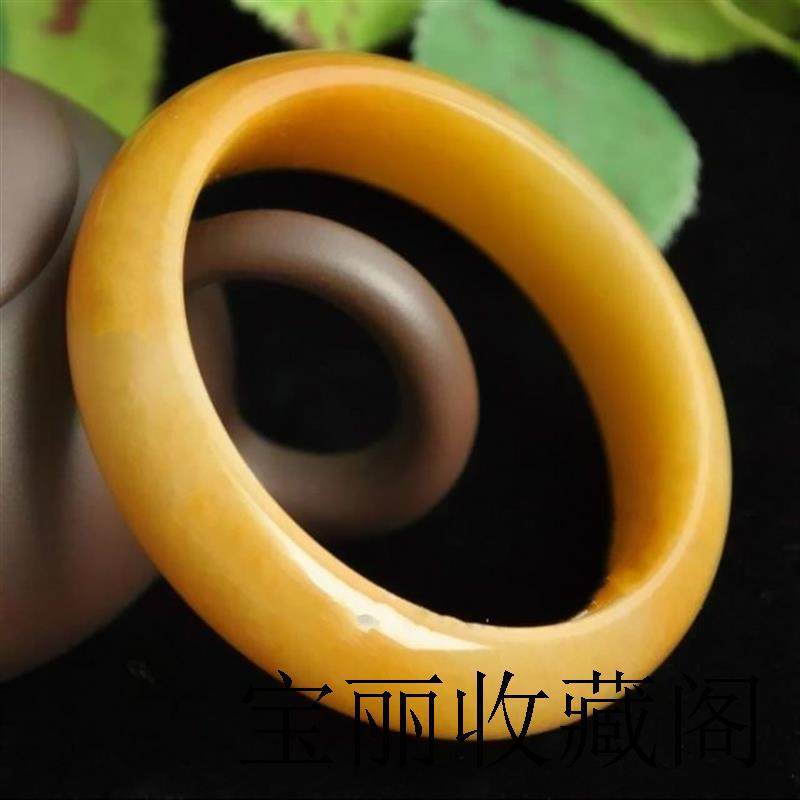 天然A货正品手镯云南龙陵黄龙玉手环收藏级鸡油黄细腻润泽玉镯子
