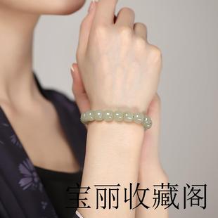 老坑晴水新疆和田玉老型珠手串玉石女生手链夏素圈串珠珠子女百搭