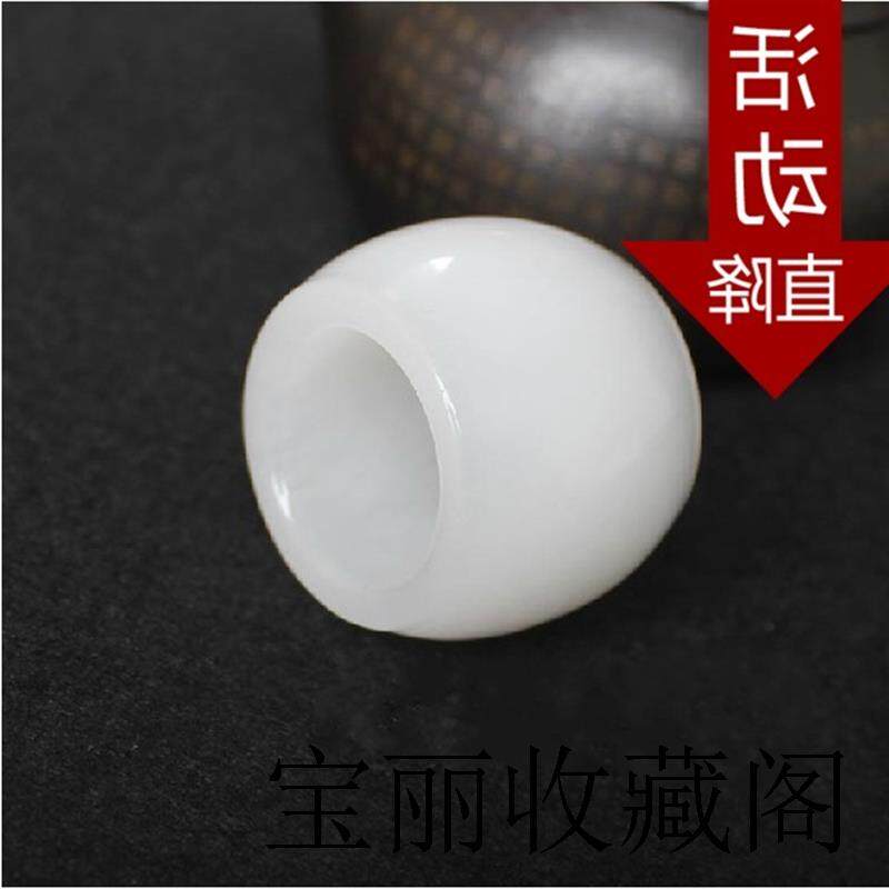 高档白玉指环昆仑玉戒指天然新疆羊脂级白弧形扳指和田玉情侣戒指