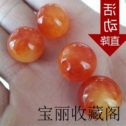 天然A货云南黄龙玉圆珠手链俏色