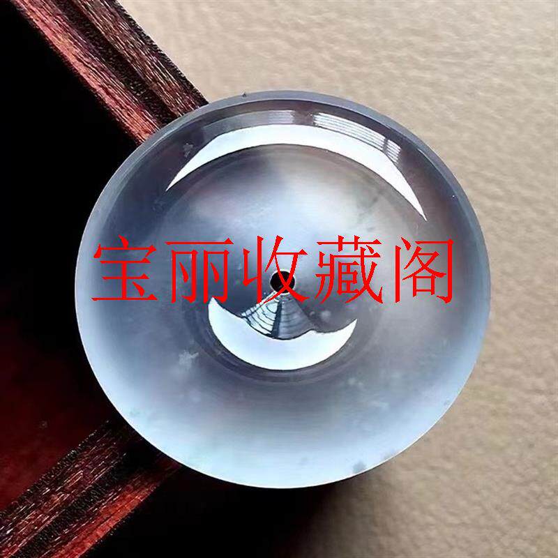 缅甸高冰种翡翠色平安扣吊坠冰底飘花玉扣挂件项链女男款简约百搭