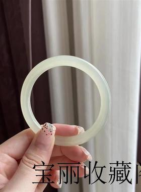 新疆高端和田玉手镯细圆条晴水叮当美人镯少女款时尚网红玉石手饰