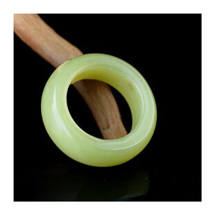 新疆和田玉黄玉戒指男女款糯种玉石素面玉指环若羌黄口料玉扳指女