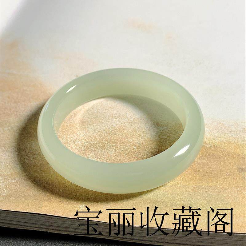 青白玉高冰晴水新疆且末蓝湖水绿青海料高端女玉镯子和田玉色手镯
