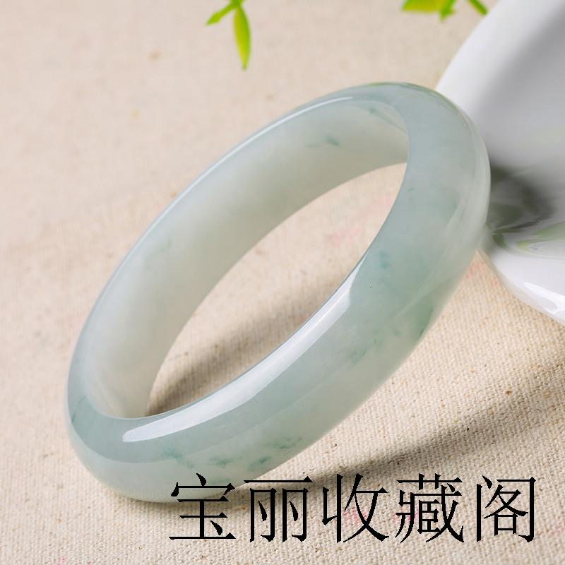 翡翠色玉手镯细款水沫秀气薄款妈妈款冰种飘花女玉镯子料原石旺夫