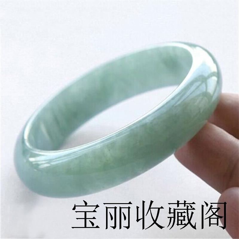 精选翡翠色玉手镯冰糯种缅甸老坑翠玉镯子浅绿处理女款玉石镯送礼