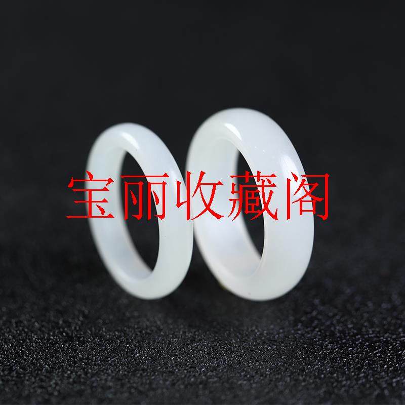 羊脂白玉戒指和田玉情侣复古玉石