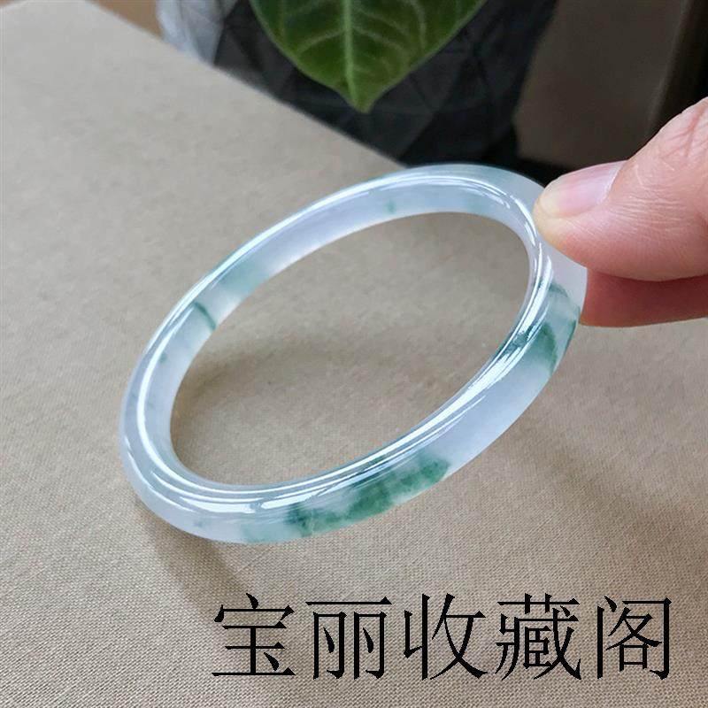 叮当镯玉手镯女冰种飘花翡翠手镯细款翡翠玉镯女款精品细圆条玉镯