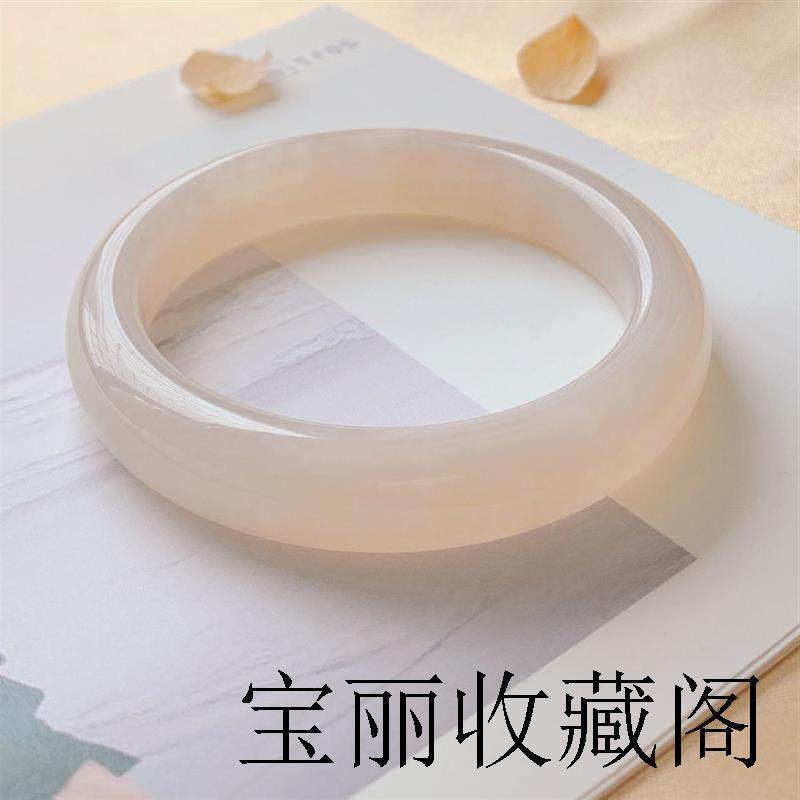 保真和田玉手镯女款藕粉色泥鳅背玉镯子轮胎镯玉石旺夫手饰品证书