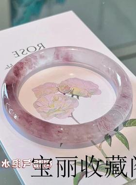 精品缅甸老坑冰玛瑙树莓气泡水玉镯新中式中国风圆条美人条叮当镯