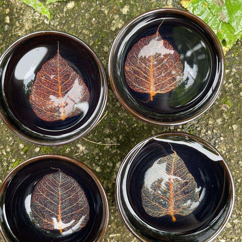 吉州窑木叶天目茶杯手工主人杯家用功夫茶具茶盏陶瓷Y茶木叶盏真