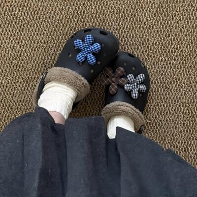 适用厨师鞋勃肯鞋洞洞鞋毛绒内胆冬季保暖加绒加厚毛绒可拆卸鞋套