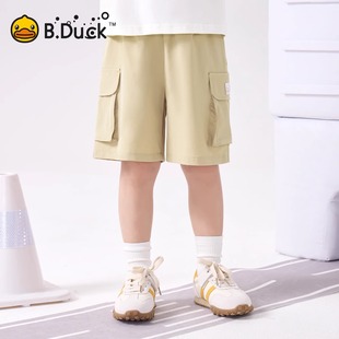 夏季 子儿童五分工装 新款 裤 潮 儿童薄款 b.duck小黄鸭男童休闲短裤