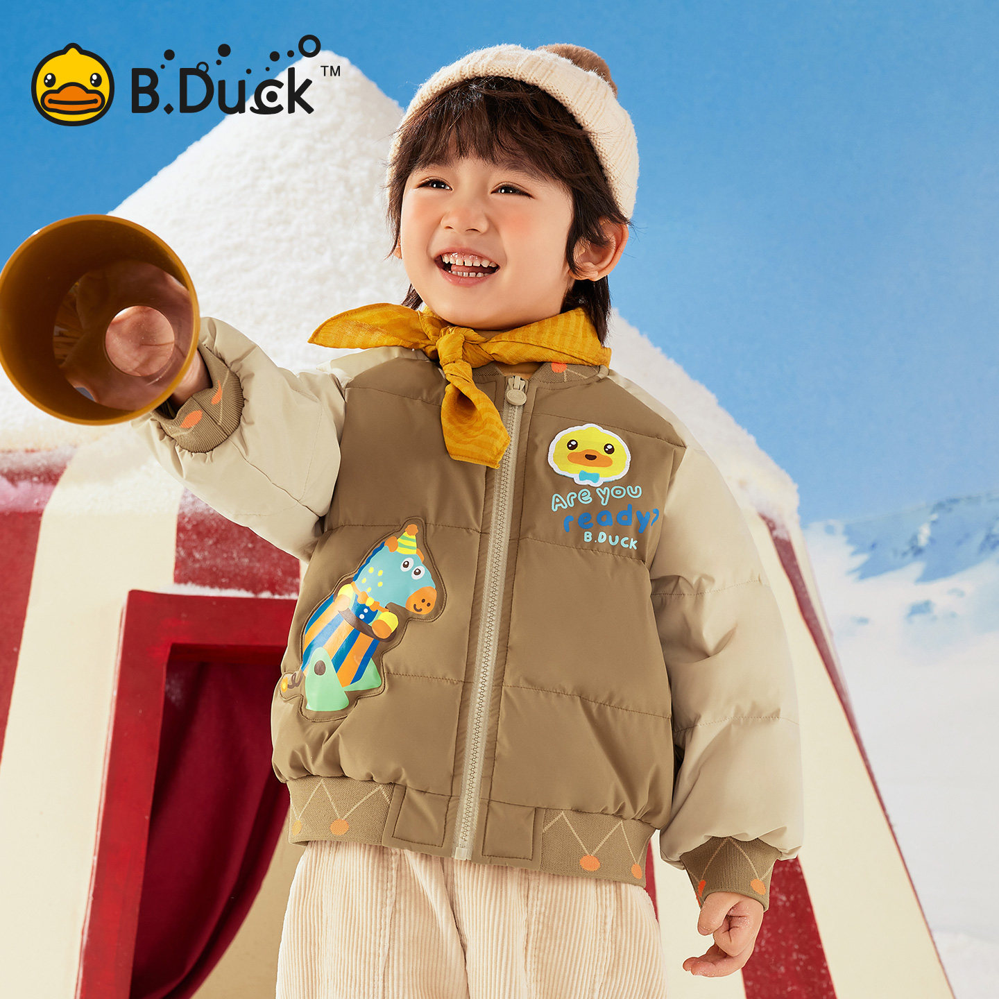 小黄鸭男童宝宝保暖羽绒服外套