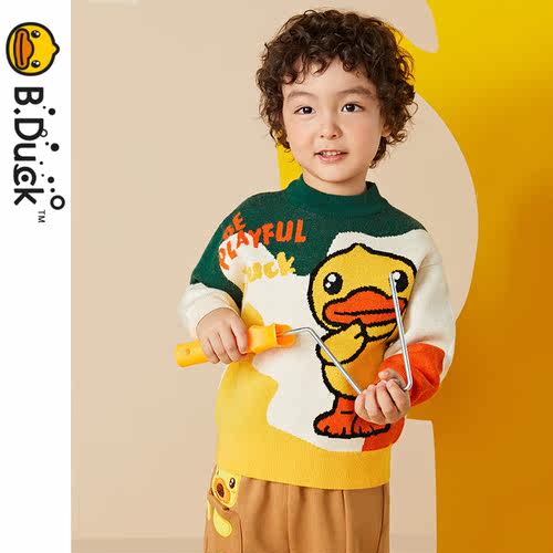 b.duck小黄鸭幼儿男童宝宝针织衫