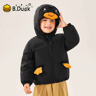 B.Duck小黄鸭儿童加厚羽绒服冬季新款男童3D翅膀外套女童休闲上衣