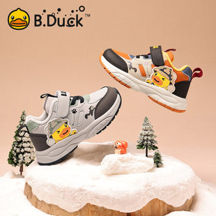 小童休闲鞋 B.Duck小黄鸭男童加绒运动鞋 儿童二棉保暖鞋 新款 子 冬季
