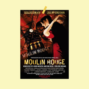 红磨坊电影海报经典妮可基德曼宿舍海报卧室墙面装饰画报背景墙贴