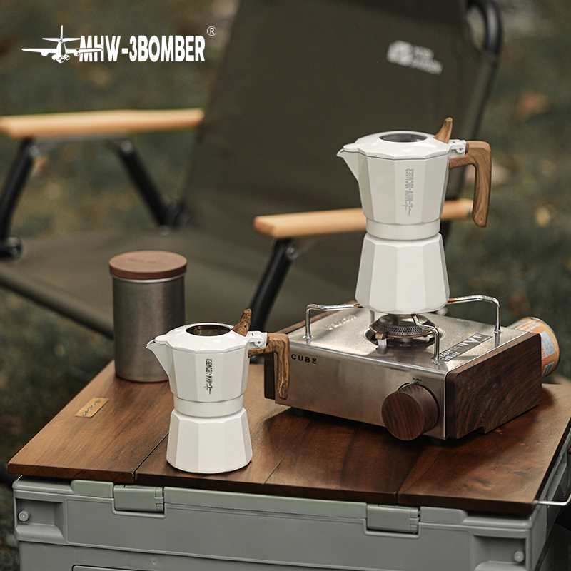 MHW-3BOMBER轰炸机双阀摩卡壶 意式浓缩咖啡壶家用煮咖啡户外器具